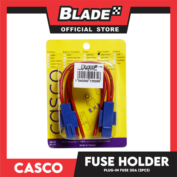 2pcs Casco Plug In Fuse Holder 20Amp SB-02 Automotive Electrical Parts, Short Circuit Protection Car Fuse