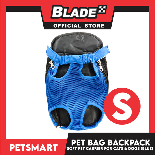 Pet Bag Backpack, Soft Pet Carrier for Cats and Dogs, Blue Color (Small)