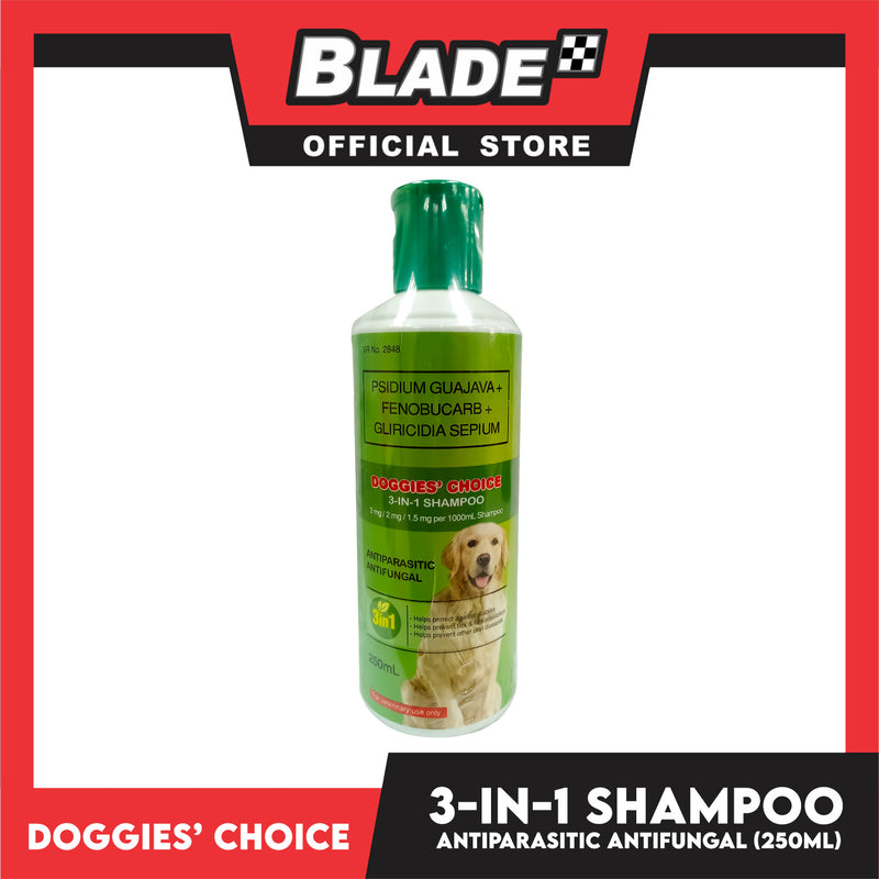 Doggies' Choice 3-IN-1 Dog Shampoo, Antiparasitic Antifungal 250ml