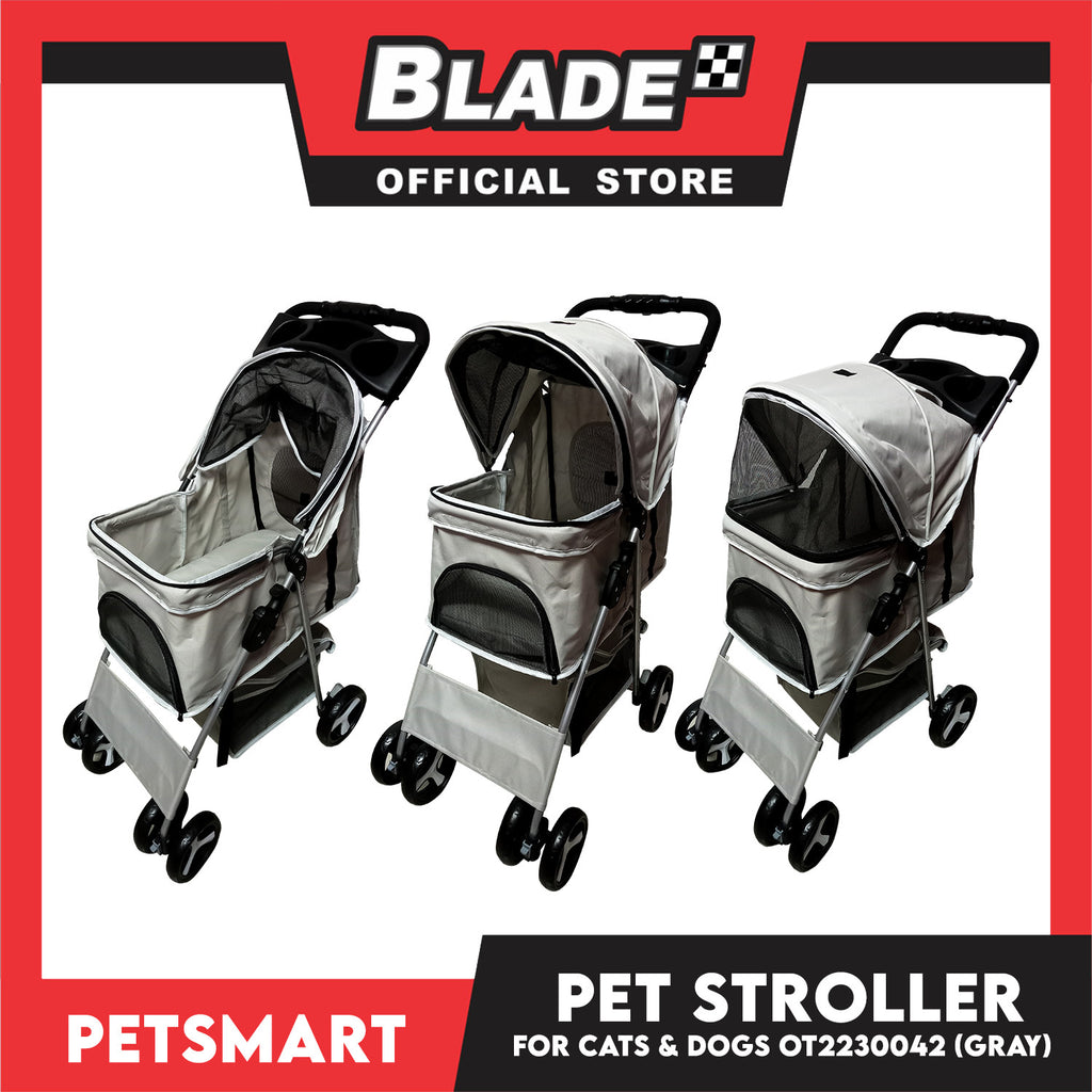 Pet Stroller Wheels for Cats and Dogs, Gray Color (OT2230042) 36cm x 82cm  x 105cm