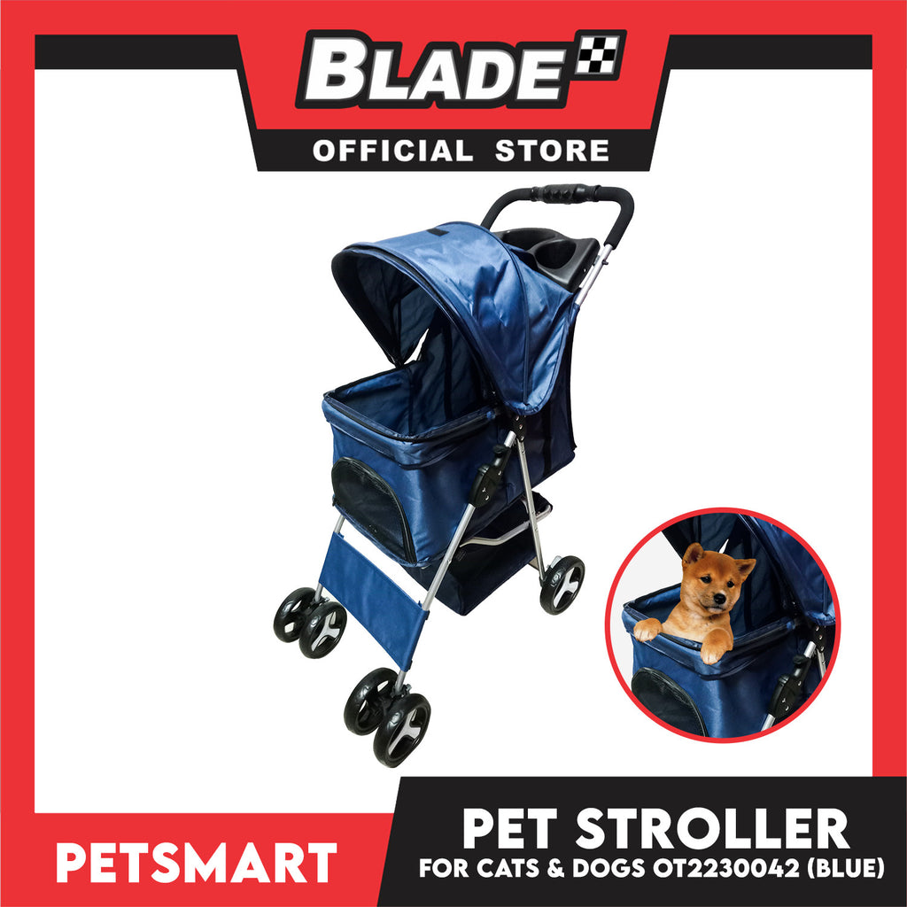 stroller for dogs philippines Pet Stroller 4 Wheels for Cats and Dogs, Blue Color (OT2230042) 36cm x – blade.ph