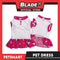 Pet Dress Character Design, Pink and White Top Combination and Pink Button Color Design, XL Size (DG-CTN204XL)
