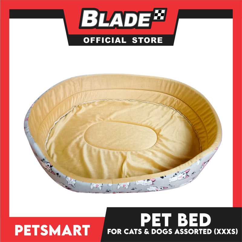 Pet Bed Soft and Comfortable Sleeping Bed XXXS (Assorted Colors and Designs) for Cats and Dogs