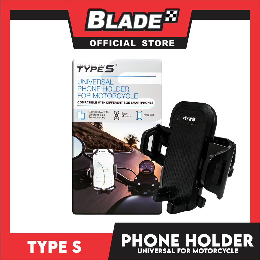 Type S Universal Phone Holder for Motorcycle Non-Slip (Black