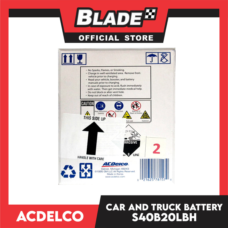 ACDelco Sealed Maintenance Free Premium Car and Truck Battery S40B20LBH / NS40