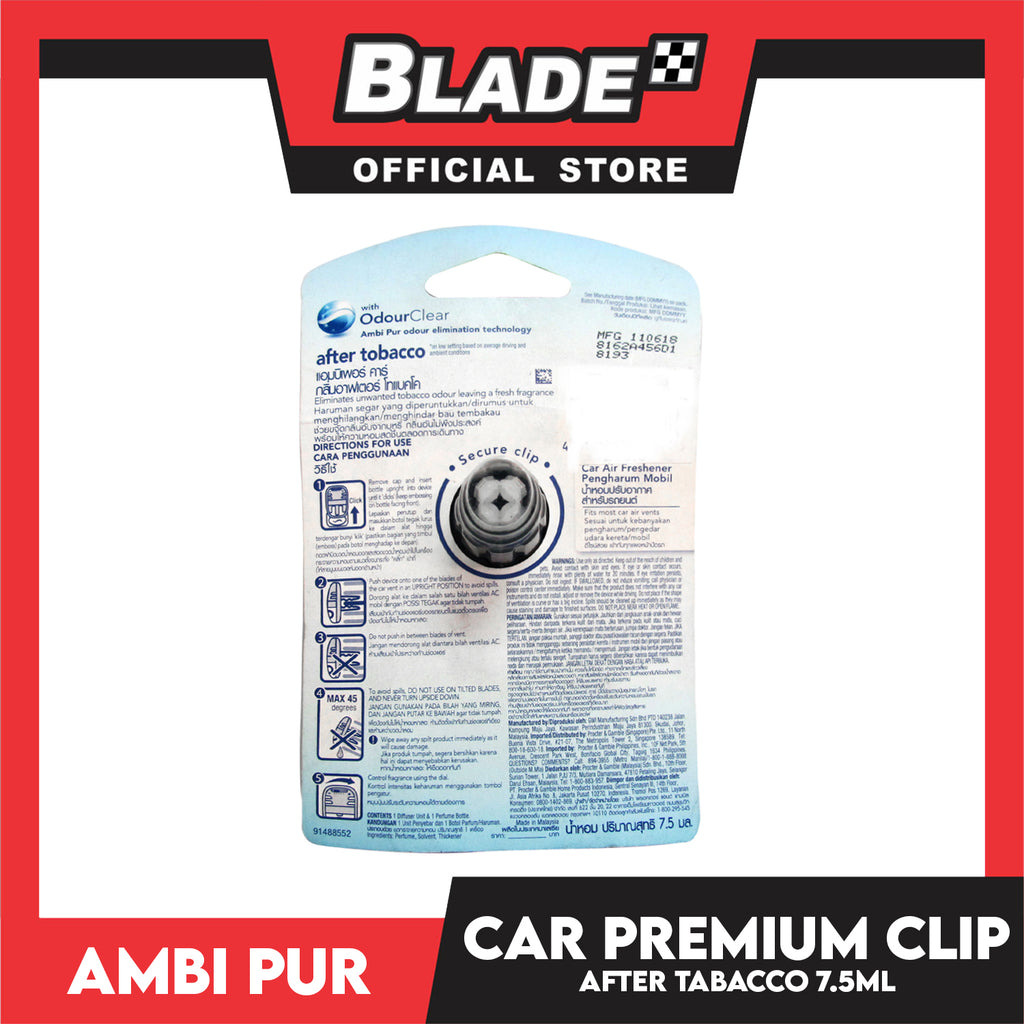 ambi pur after tobacco Ambi Pur Car Air Freshener Premium Clip (After Tobacco) 7.5ml – blade.ph