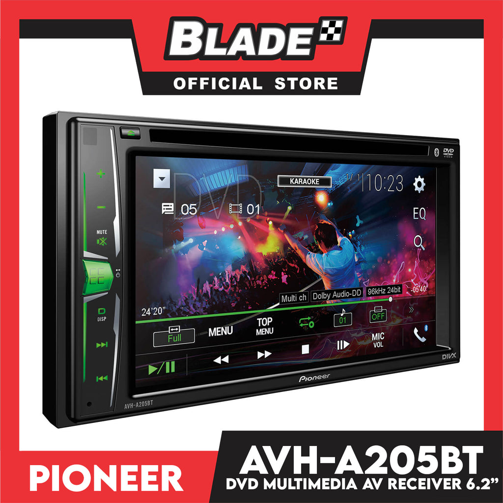 Pioneer 6.2'' In-Dash Double-DIN DVD Multimedia AV Receiver AVH-A205BT – 