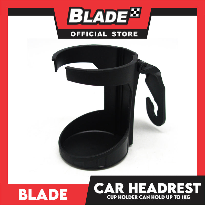Blade Car Headrest Cup Holder (Black) Conveniently Holds Cups, Tumblers, Cans and More