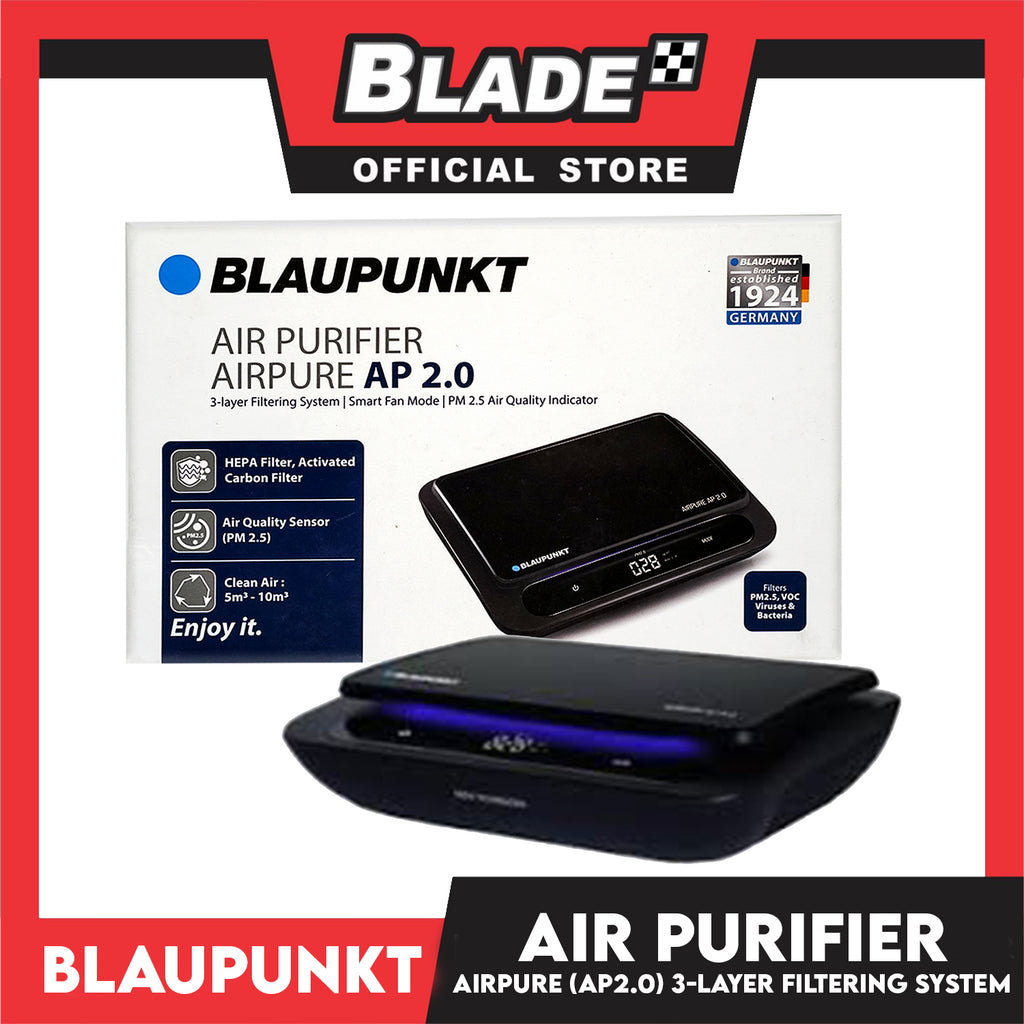 BLAUPUNKT AirPure Ap 1.1 Black Air Purifier with Intelligent Fan Mode and 3-Layer Filtering BLAUPUNKT AirPure Ap 1.1 Black Air Purifier with Intelligent Fan Mode and 3-Layer Filtering