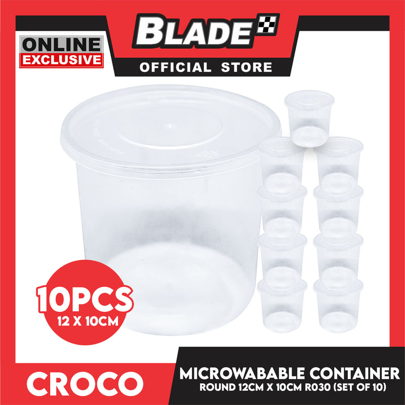 Croco Microwavable Container Round 12cmx10cm R030 (Set of 10)