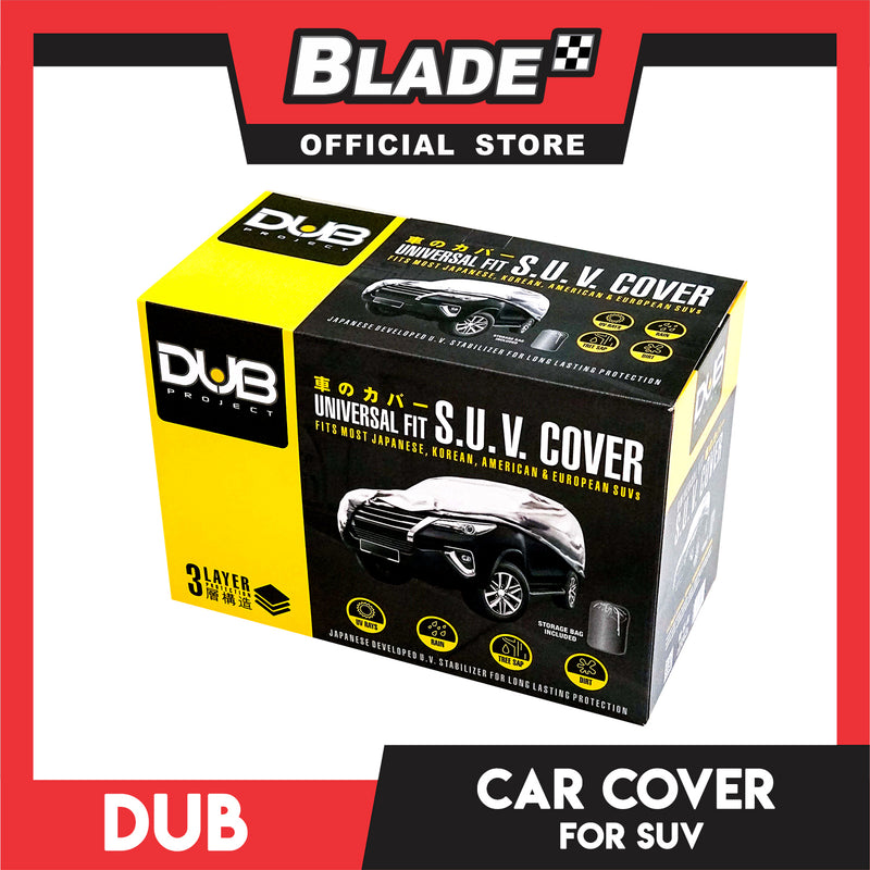 Dub Car Cover Water Resistant SUV Grey, Universal Fit, Perfect for Expedition, Mitusbishi Pajero, Montero, Toyota Fortuner, Land Cruiser