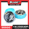 Doggo Glossy 2 in 1 Bowl (Blue) Thick Plastic Material Detachable Pet Feeding Bowl