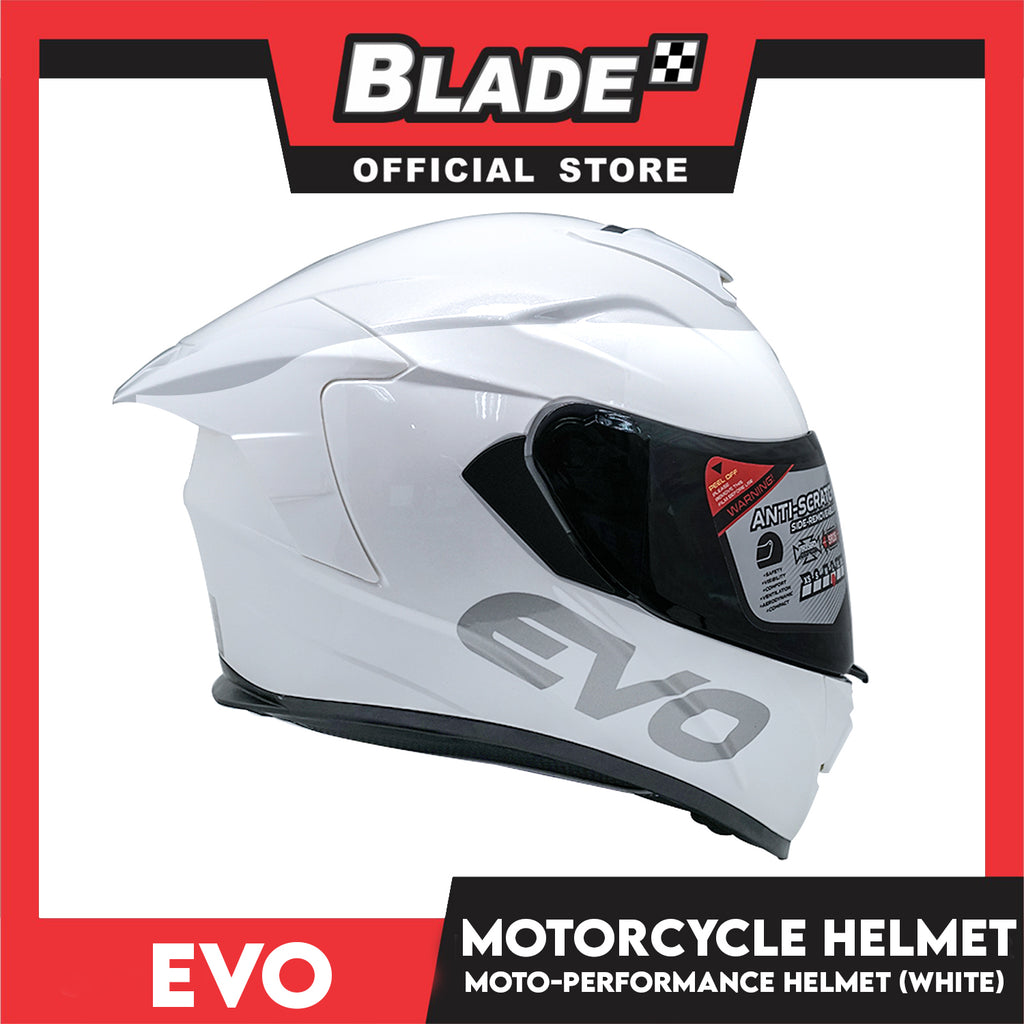 evo motorcycle helmet philippines price Evo Helmet GT-PRO Full Face Dual Visor Pearl White (Large 59-60cm) wit – blade.ph