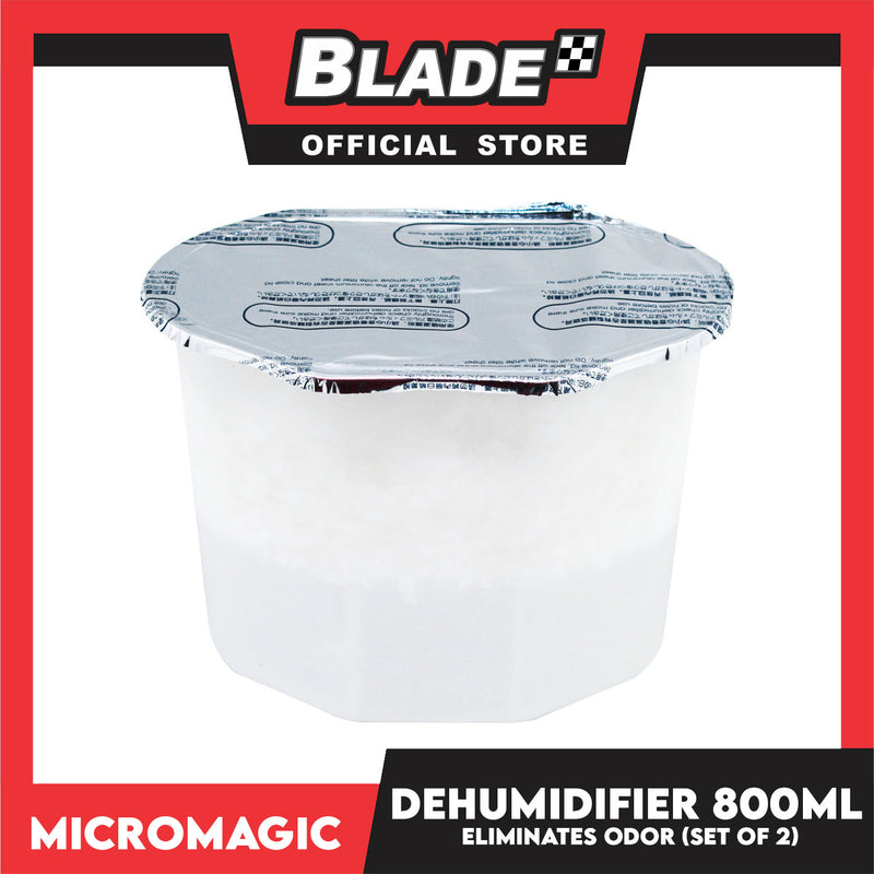 2pcs Micromagic Dehumidifier 800ml -Eliminates Musty Odor, Suitable for your car & closets