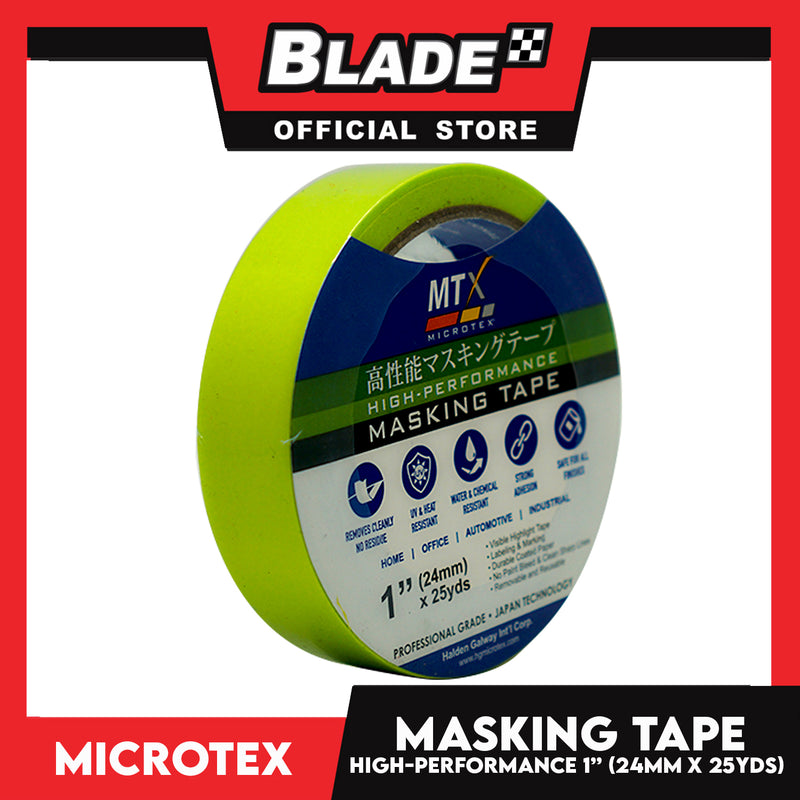 Microtex Masking Tape 1' ' (24mm) x 25yds High-Performance for Home, Office, Automotive And Industrial