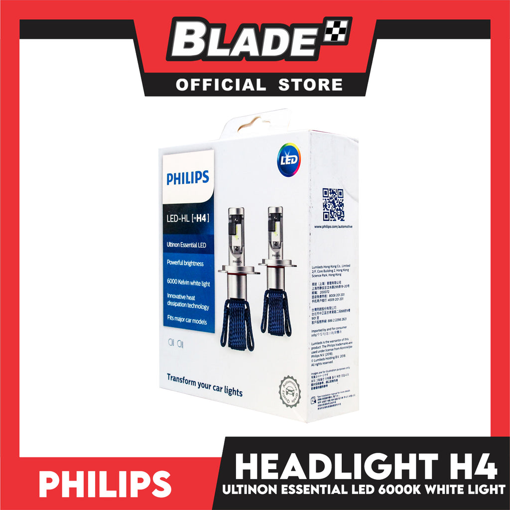 Philips LED H4 Ultinon Essential Led 6000K 12V 17W Powerful Brightness –