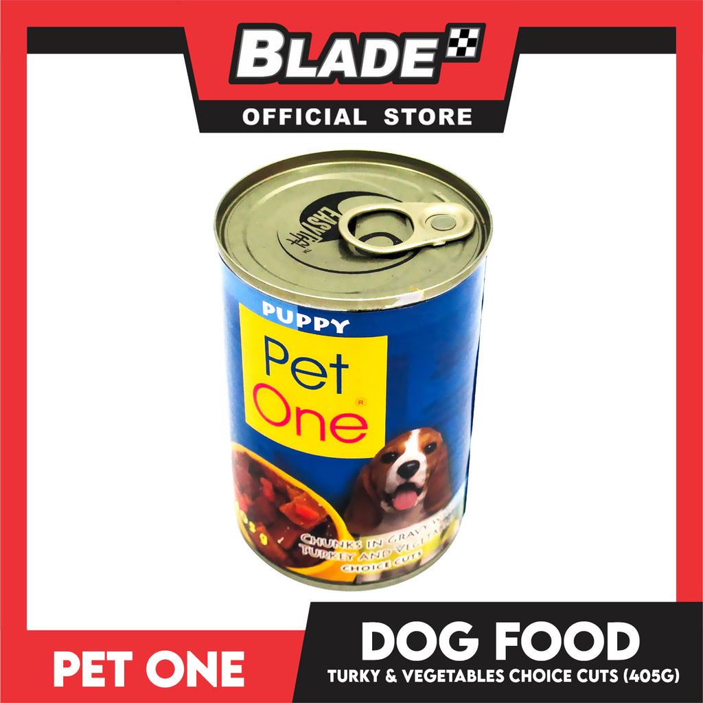 Pet One Puppy Wet Canned Dog Food 405g (Chunks In Gravy With Turkey An