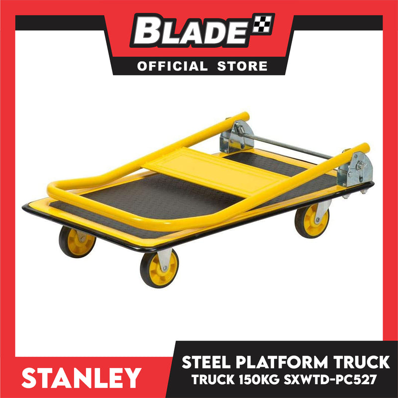 Stanley Steel Platform Truck PC-527 (150kg) Folding Trolley, Caddy, Push Cart, Hand Truck for Warehouse, Distribution and Delivery Use (Yellow)