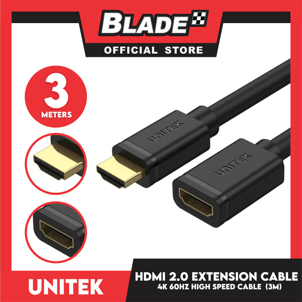 Unitek HDMI 2.0 Extension Cable, Support 4K-60Hz, HDR10, HDCP2.2, 3D And 7.1 Surround Sound 3 Meters YC166K