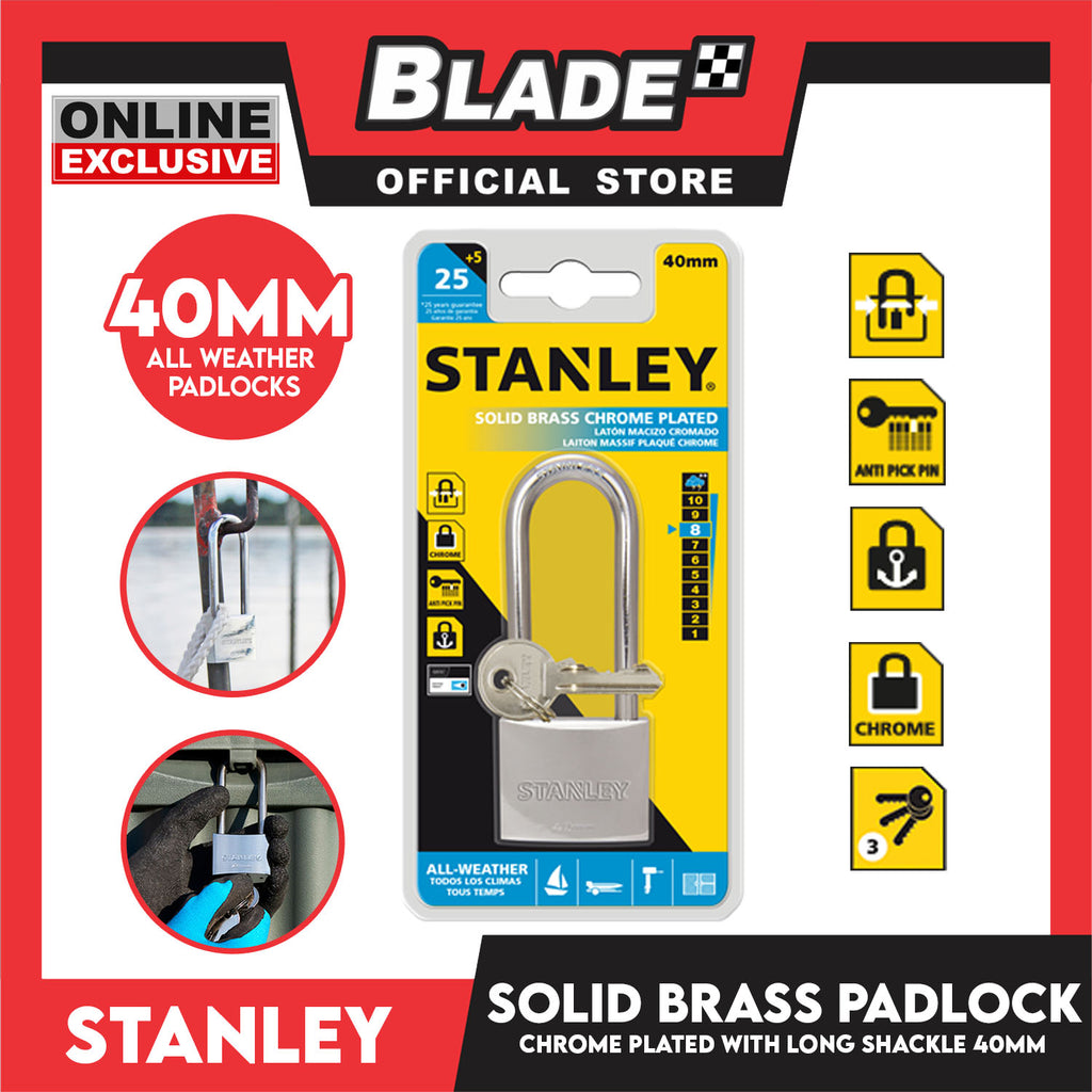 National Hardware S827-435 Stanley Outdoor Padlocks 1-9/16 Inch 40MM Cast  Brass Body Hardened Steel Shackle 5 Pack: Padlocks & Keys Outlet  (886780002980-3)