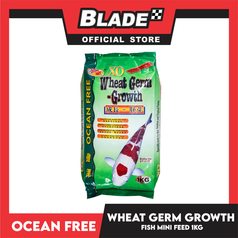 Ocean Free XO Wheat Germ And Growth 1kg Specially Made For Koi, Goldfish And Tropical Fishes, Improves Fish Natural Coloration Fish Food