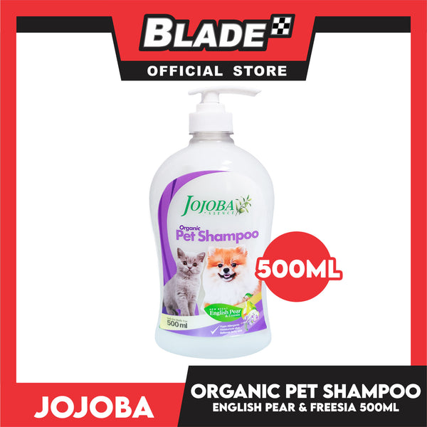 Jojoba Essence Organic Pet Shampoo 500ml (English Pear And Freesia) Safe For Daily Use For Your Cats And Dogs