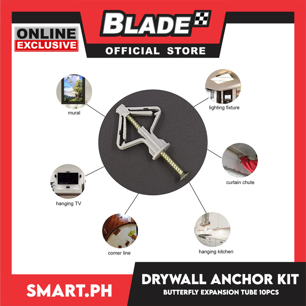 Aircraft Plastic Drywall Butterfly Anchor Kit (Set Of 10pcs) Butterfly