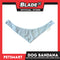 Dog Bandana, Light Blue Polka Dots with White Floral Round Collar Design DB-CTN43XS (XS) Soft and Comfortable Pet Bandana