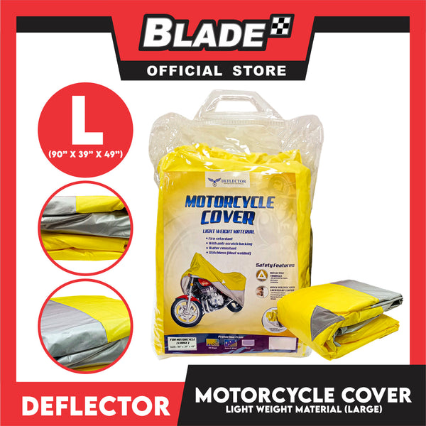 Deflector Motorcycle Cover 2-Tone Color Yellow and Silver Grey (Large)