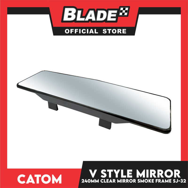 Catom V-Style Room Mirror 240 x 70mm SJ-32 (Clear Mirror Smoke Frame)