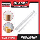 50pcs 21cm Boba Bubble Tea Plastic Straw, Smoothie Straw, Milk Tea Milkshake Straw (Clear)