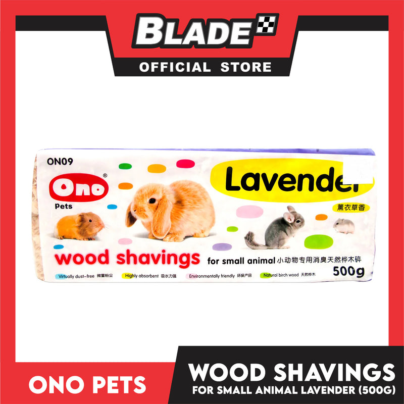 Ono Pets Wood Flakes Shavings Lavender ON09 500g for Small Animals