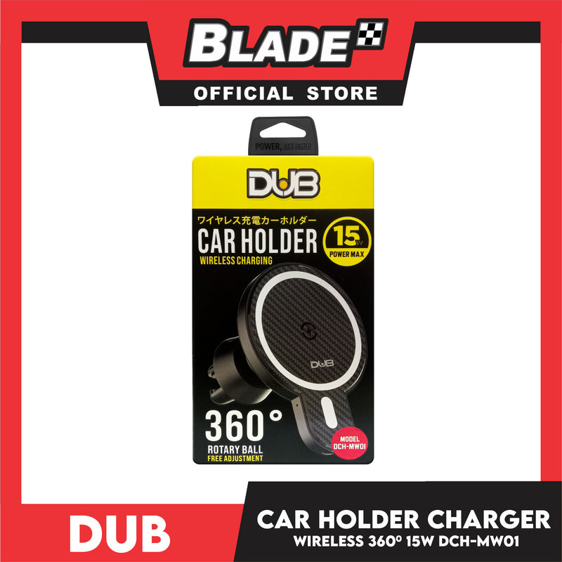Dub Car Holder Charger Wireless 360' Rotary Ball, 15W Power Max DCH-MW01