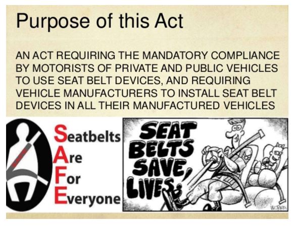 WEARING SEATBELT, TO AVOID FINE OR SAVE LIFE?