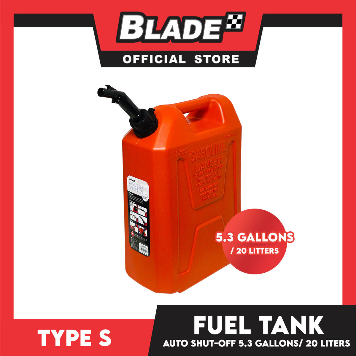 Type S Fuel Tank 20L Gas AC57377 (Red)