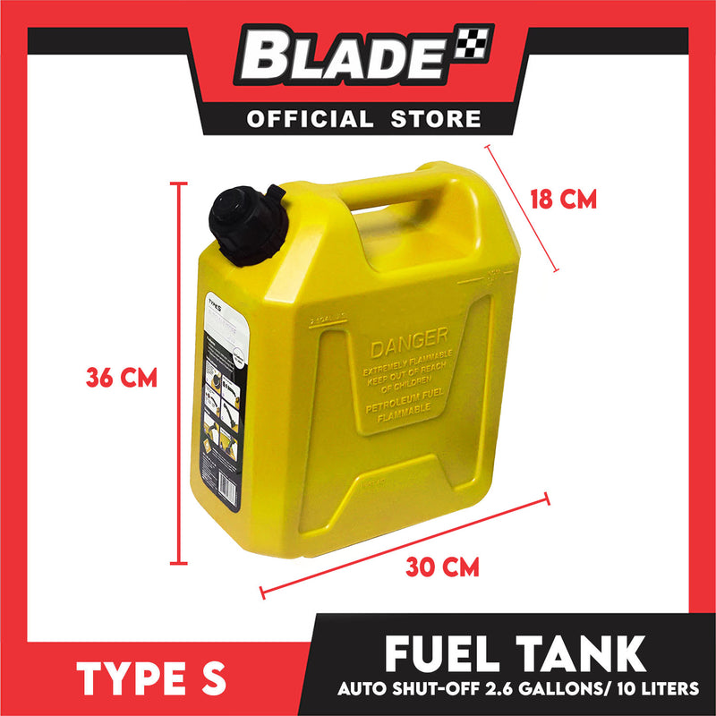 Type S Fuel Tank 10L Diesel AC573 Auto ShutOff Diesel Can (Yellow)