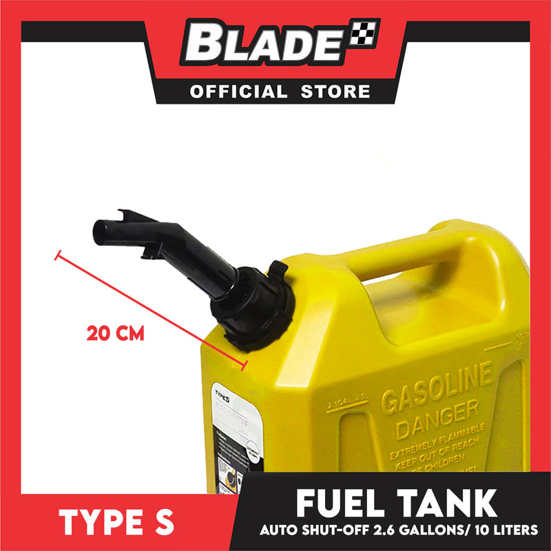Type S Fuel Tank 10L Diesel AC573 Auto ShutOff Diesel Can (Yellow)
