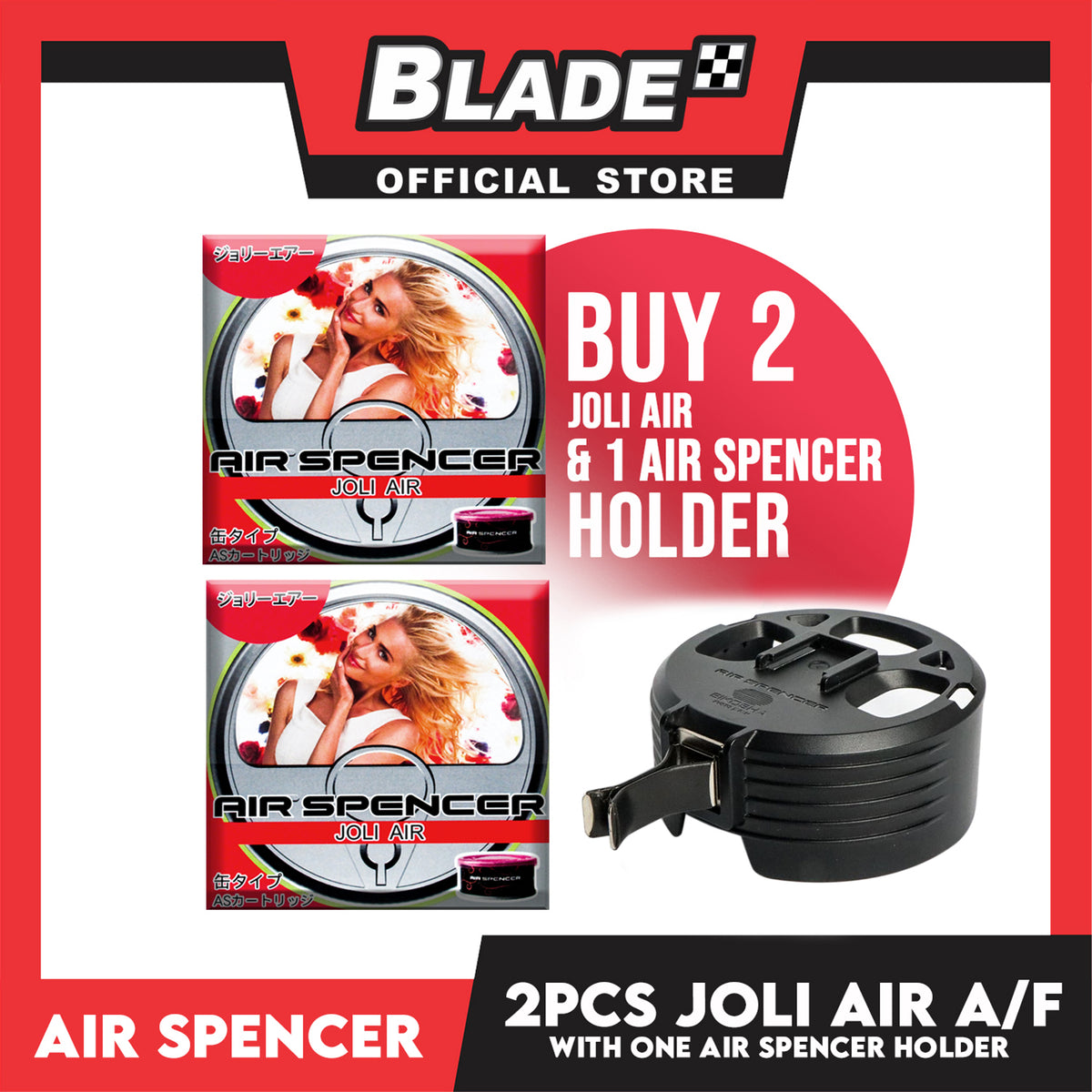 2pcs Air Spencer Car Air Freshener with 1pc Holder (Joli Air) Heavy Duty, Last Long