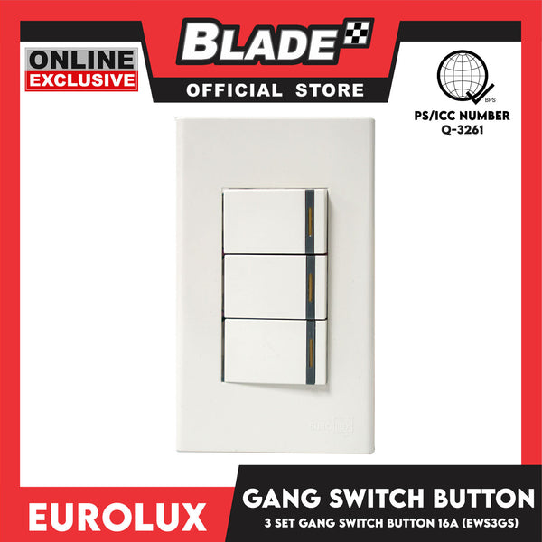 Eurolux Wiring Devices 3 Gang Switch EWS3GS 16A