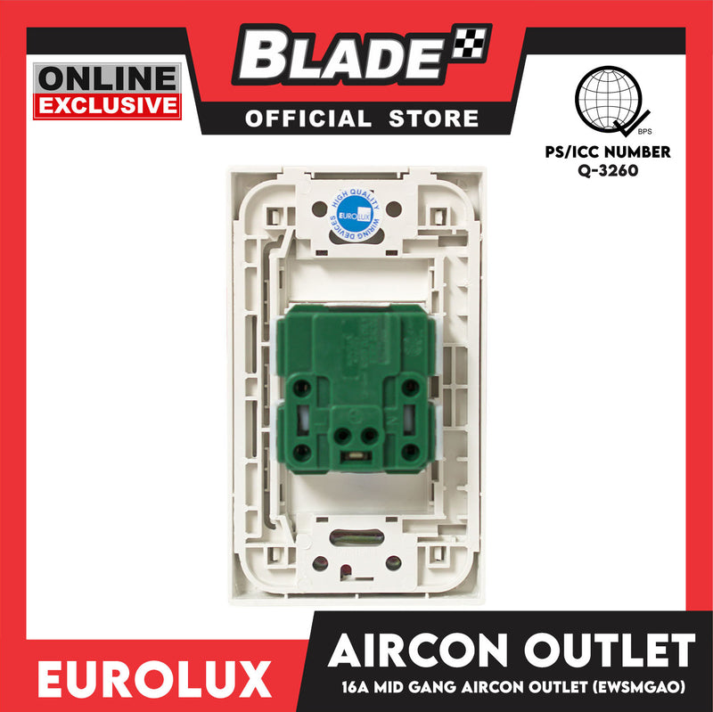 Eurolux Wiring Devices Mid Gang Aircon Outlet EWSMGAO 20A