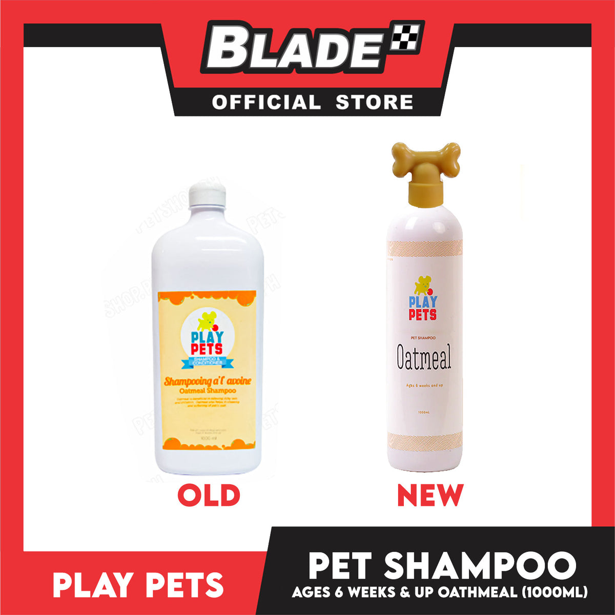 Play Pets Oatmeal Shampoo 1000ml For All Types Of Dogs And Cats