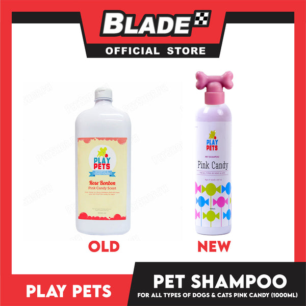 Play Pets Shampoo and Conditioner 1000ml (Pink Candy Scent) For All Types Of Dogs And Cats