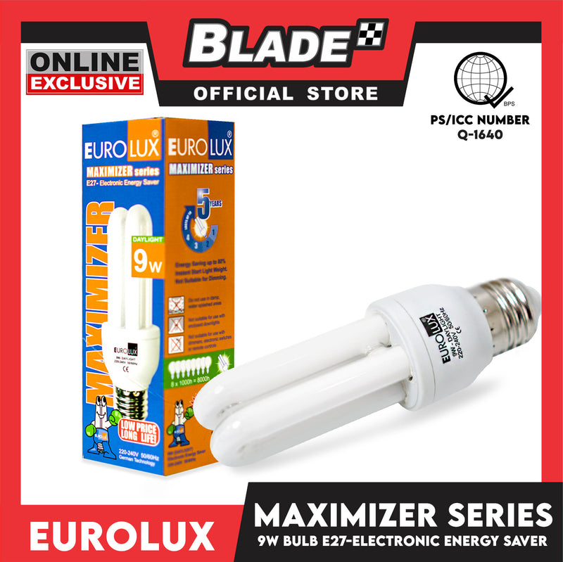 Eurolux Bulb Maximizer Series (2U) 9W Daylight E27 Electronic Energy Saver