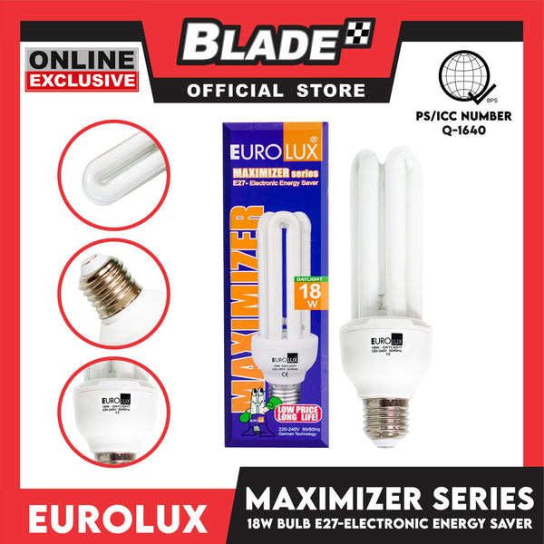 Eurolux Bulb Maximizer Series (3U) 18W Daylight E27 Electronic Energy Saver