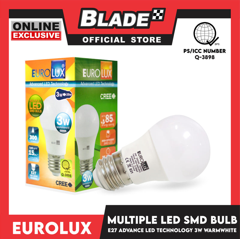 Eurolux LED SMD Bulb E27 3W 3000k Warmwhite