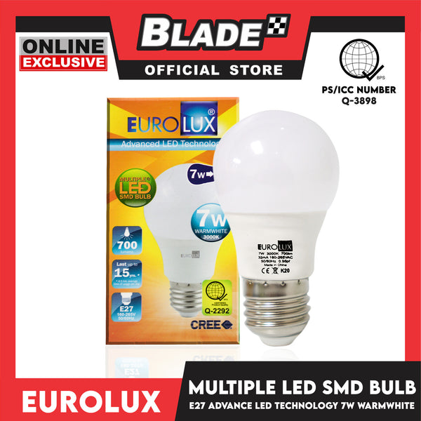 Eurolux LED SMD Bulb E27 7W 3000k Warmwhite