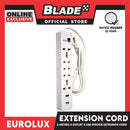 Eurolux 2Meters Extension Cord 5 Outlet 2 USB Periquet Universal Plug Wall Mount for Home Office and Dorm