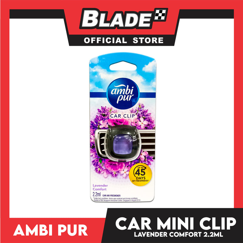 Ambi Pur Car Air Freshener Mini Clip (Lavender Comfort) 2.2ml