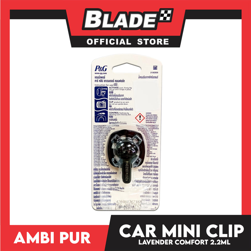 Ambi Pur Car Air Freshener Mini Clip (Lavender Comfort) 2.2ml