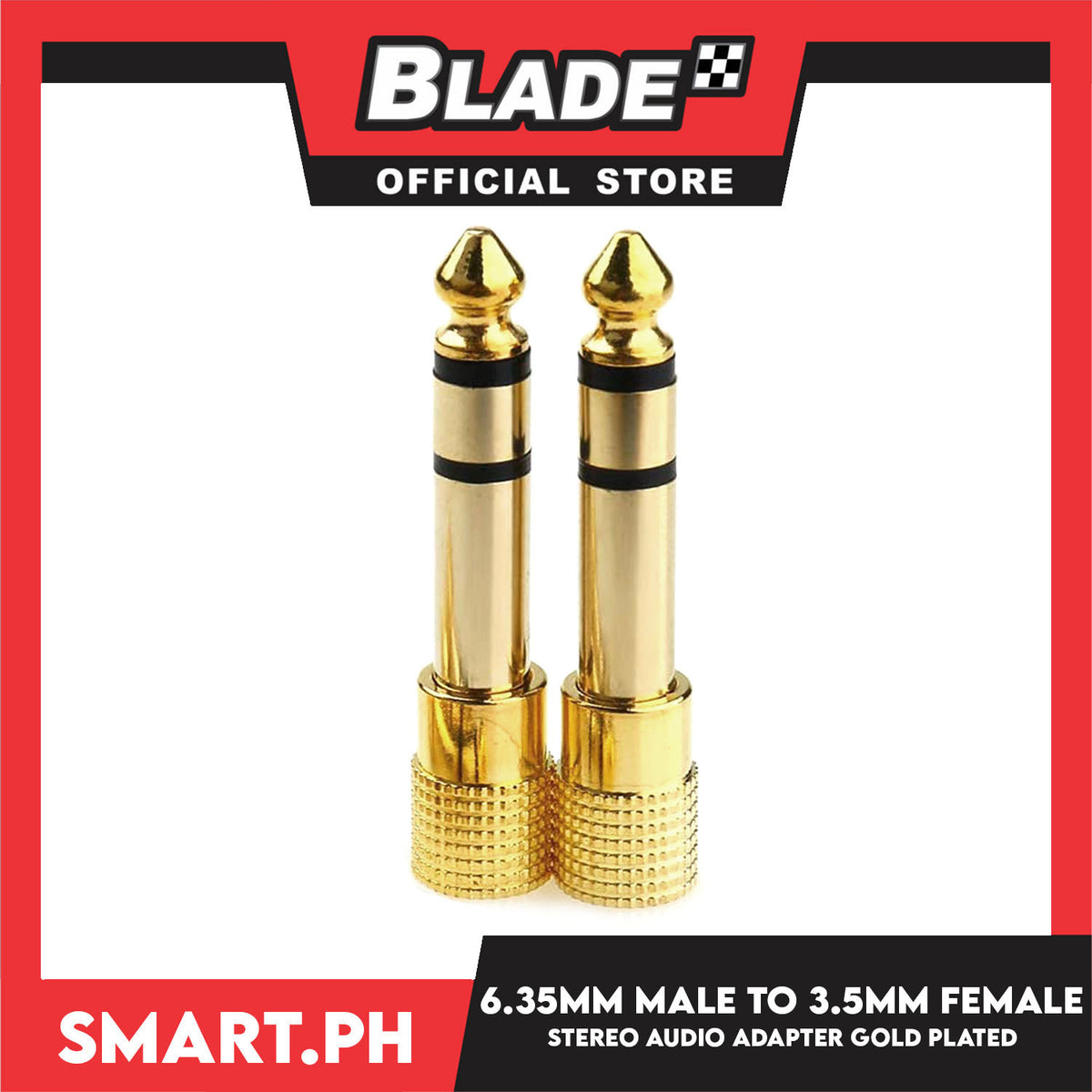 2Pcs 6.35mm (1/4 inch) Male to 3.5mm (1/8 inch) Female Stereo Audio Adapter Gold Plated  Converter